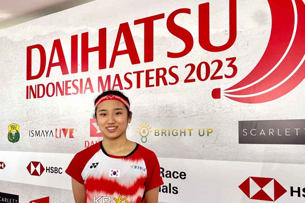 Tunggal putri Korea Selatan An Se-young selepas bermain di Daihatsu Indonesia Masters 2023/Akbar Evandio 