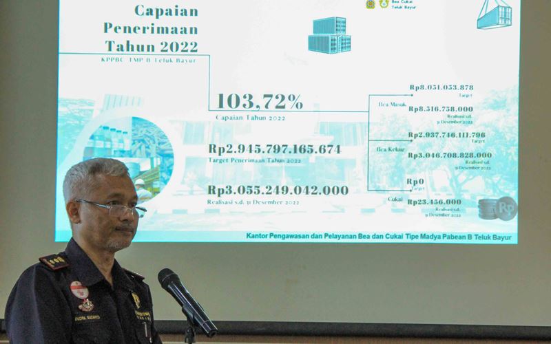  Target Penerimaan Bea dan Cukai 2023 KPPBC Teluk Bayur Turun Signifikan