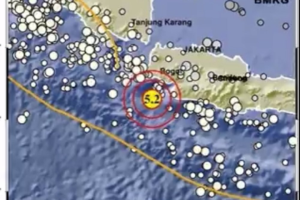 Gempa bumi magnitudo 5,2 mengguncang Banten, Selasa (7/2/2023) pagi WIB/BMKG.