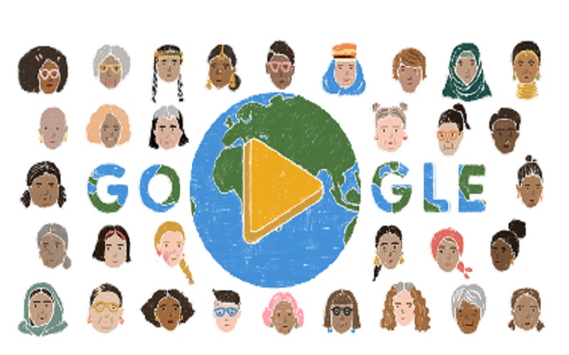 Tangkapan layar - Google merayakan Hari Perempuan Internasional atau Internationals Women Day dengan menghadirkan video Break The Bias pada Google Doodle, Selasa (8/3/2022). JIBI/Bisnis-Nancy Junita