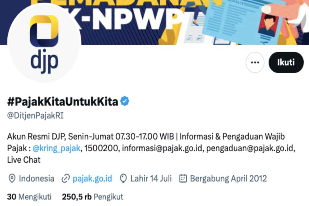  Sudah 3 Hari, Twitter Ditjen Pajak RI Mati Suri