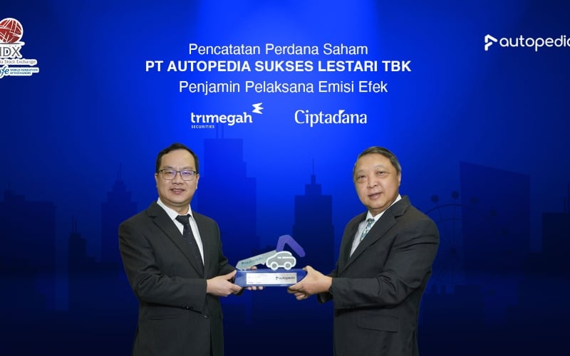 Seremoni virtual pencatatan saham perdana PT Autopedia Sukses Lestari Tbk. (ASLC) pada Selasa, 25 Januari 2022./Istimewa