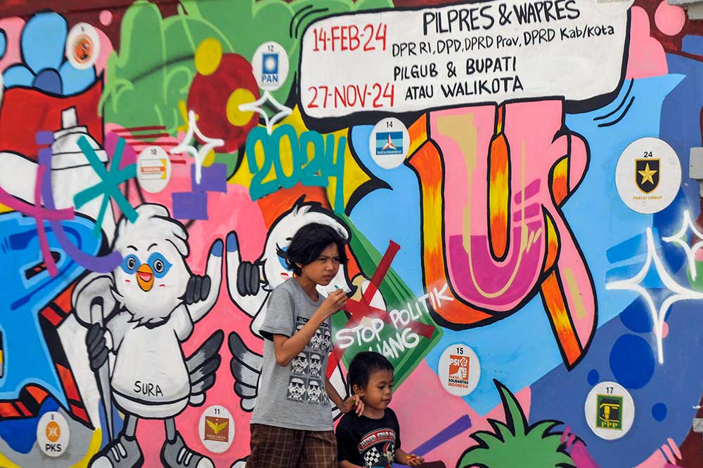  Mural Pemilu 2024 di Banten Kampanyekan Menolak Politik Uang