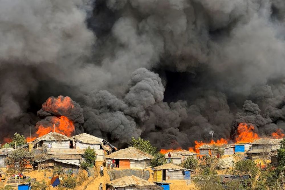  Kebakaran di Bangladesh Telan Habis Kamp Pengungsi Rohingya
