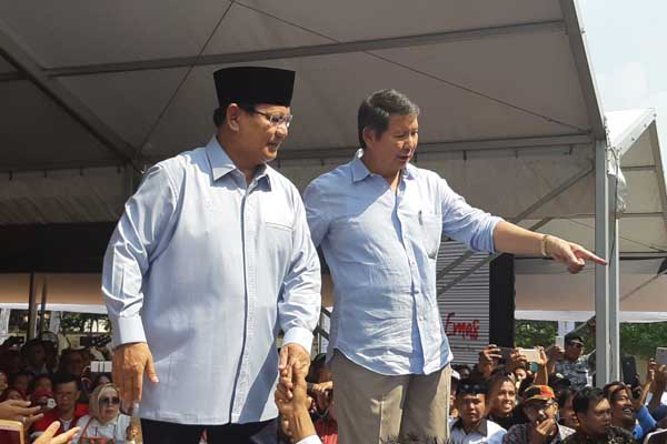 Prabowo Subianto bersama adiknya Hashim Djojohadikusumo./Bisnis-Jaffry Prabu Prakoso
