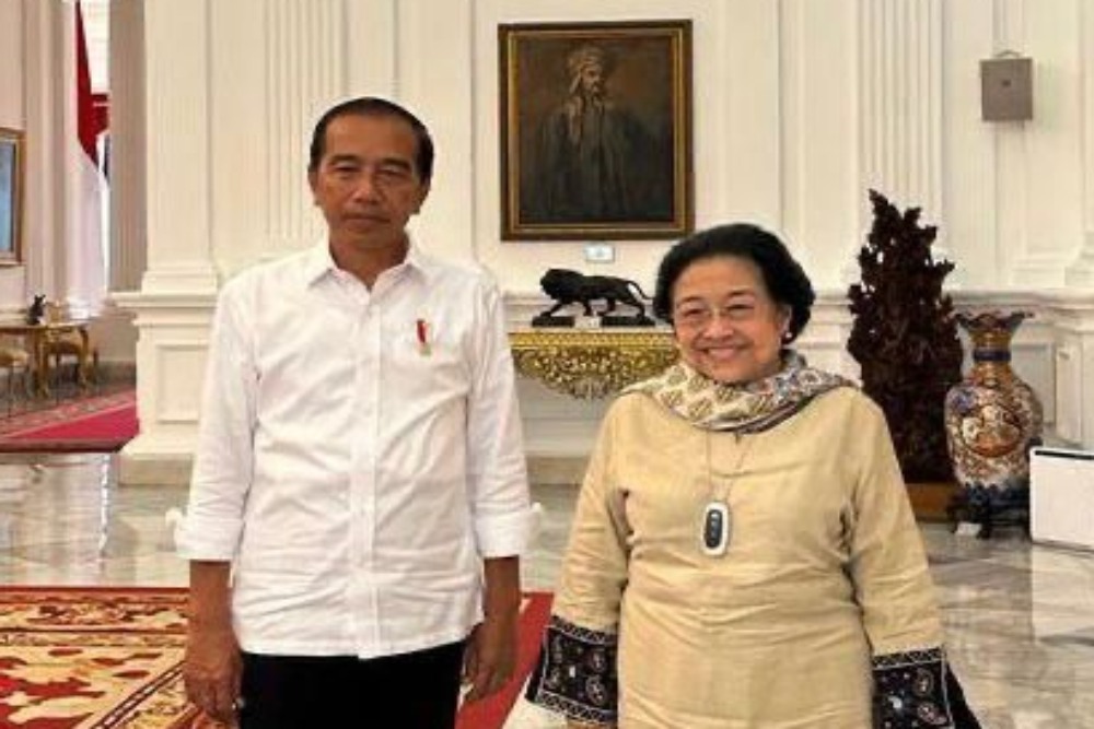 Ketua Umum PDIP Megawati Soekarnoputri dan Presiden Joko Widodo atau Jokowi bertemu selama tiga jam di Istana Merdeka pada Sabtu (18/3/2023)./Istimewa