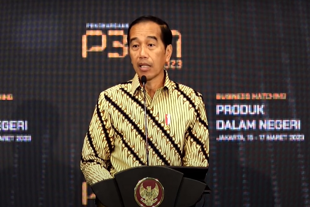 Presiden Joko Widodo (Jokowi) saat pembukaan Business Matching Produk Dalam Negeri, Jakarta, Rabu (15/3/2023). Dok Setpres RI.