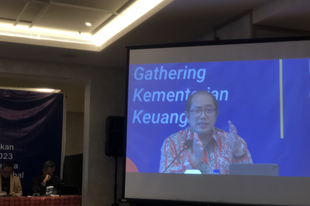 Direktur Jenderal Anggaran Kementerian Keuangan Isa Rachmatarwata dalam Media Gathering di Discovery Ancol, Jakarta, Selasa (21/3/2023)/Annasa Rizki Kamalina
