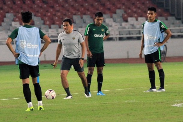Pelatih Timnas Indonesia, Bima Sakti (tengah)./PSSI