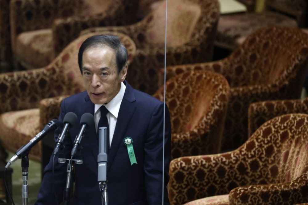 Kazuo Ueda di majelis rendah parlemen Jepang pada 24 Februari 2023./Bloomberg