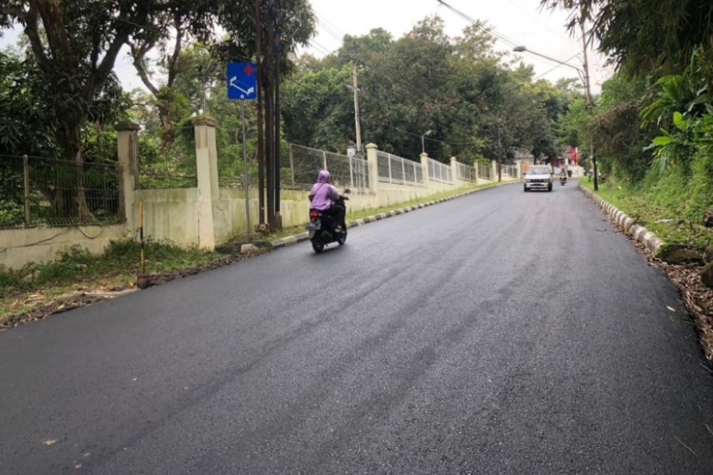 Ruas Jalan Provinsi Sumber-Mandirancan di Kabupaten Cirebon tampak mulus pada H-11 Hari Raya Idulfitri, Senin (10/4/2023).
