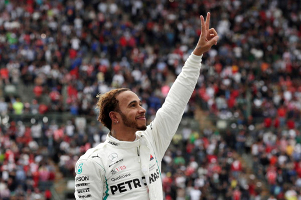 Pembalap Lewis Hamilton./Reuters-Henry Romero
