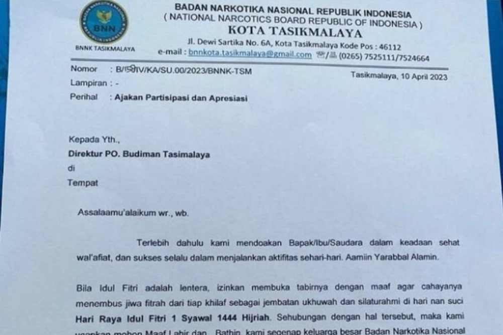  Minta THR, BNN Tasikmalaya Justru Dikirimi Pisang dan Uang Mainan