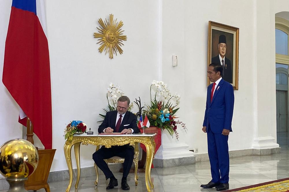 Perdana Menteri (PM) Republik Ceko Petr Fiala dan Presiden Jokowi/istimewa
