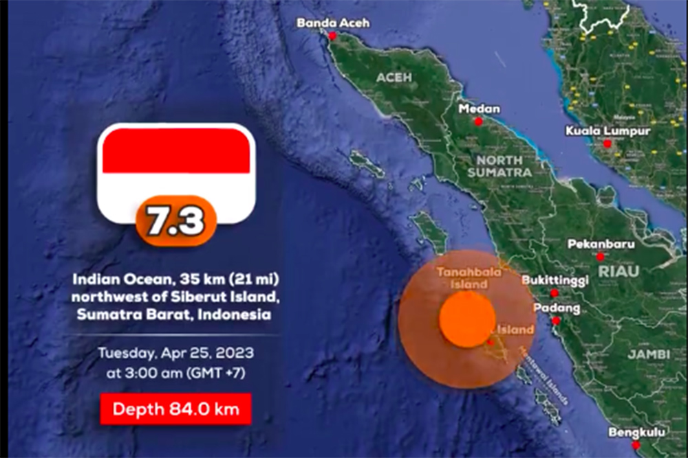  BNPB: Gempa Mentawai Terasa Kuat di Padang hingga Gunung Sitoli