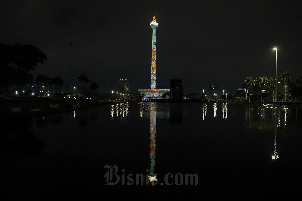  Pertunjukan Video Mapping di Monas Berlangsung Hingga 30 April Mendatang