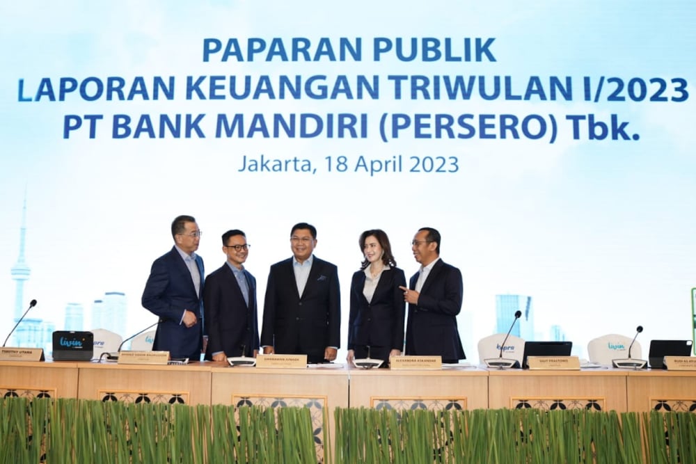 Foto: PT Bank Mandiri (Persero) Tbk. mencatatkan kinerja positif pada kuartal I/2023 dengan membukukan laba bersih konsolidasi sebesar Rp12,6 triliun
