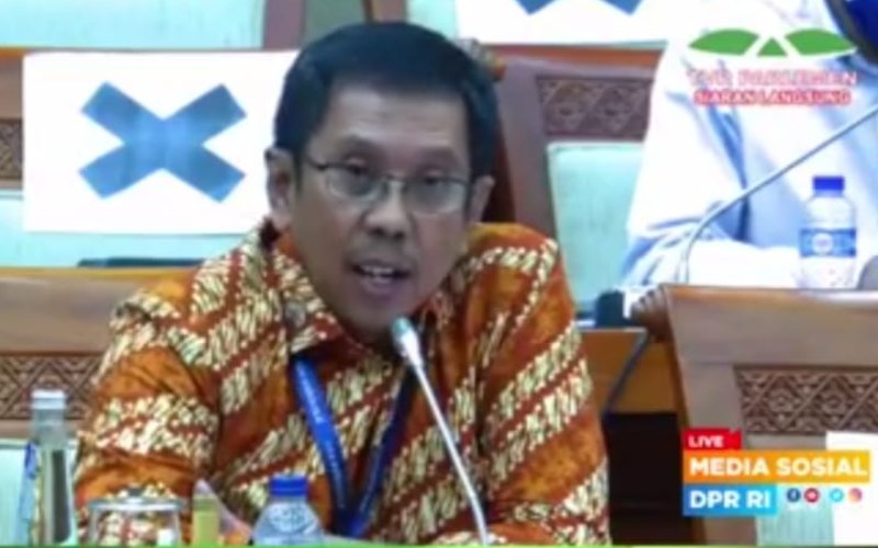 Direktur Utama Waskita Karya Destiawan Soewardjono menjadi tersangka korupsi dalam penyimpangan penggunaan fasilitas pembiayaan perbankan. /TV Parlemen
