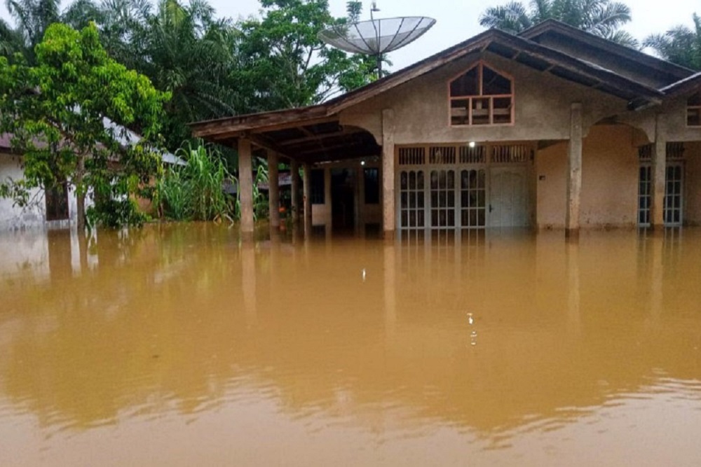 Kondisi banjir yang terjadi salah satu desa di Kabupaten Pesisir Selatan, Sumatra  Barat, Minggu (7/5/2023). /dok BPBD Sumbar