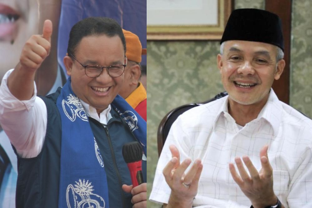 Anies Baswedan dan Ganjar Pranowo, dua bakal calon presiden yang akan meramaikan pemilu dan pilpres 2024. / JIBI