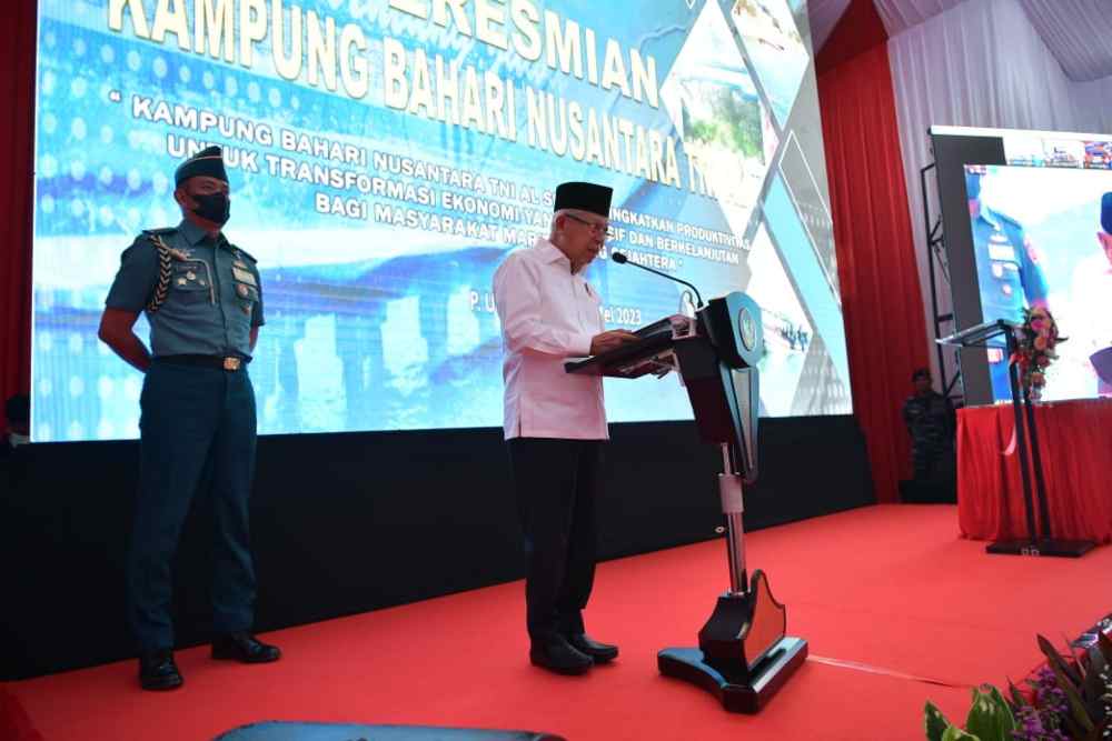Wapres Maruf Apresiasi Kampung Bahari Nusantara Program TNI AL 2022 / BPMI Setwapres