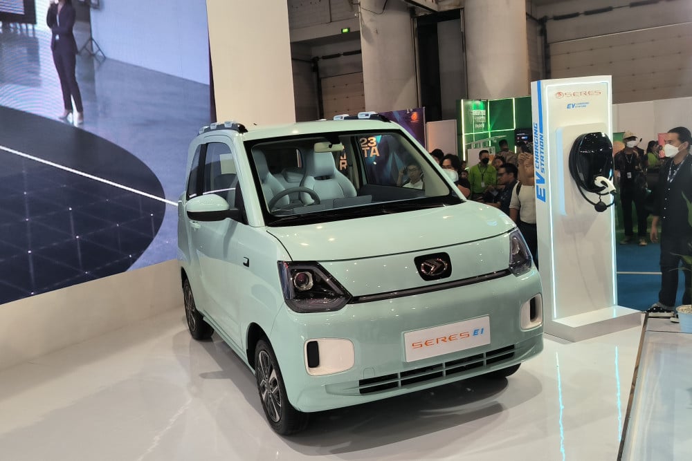  Tantang Air ev, Seres Kenalkan Mobil Listrik E1 di PEVS 2023