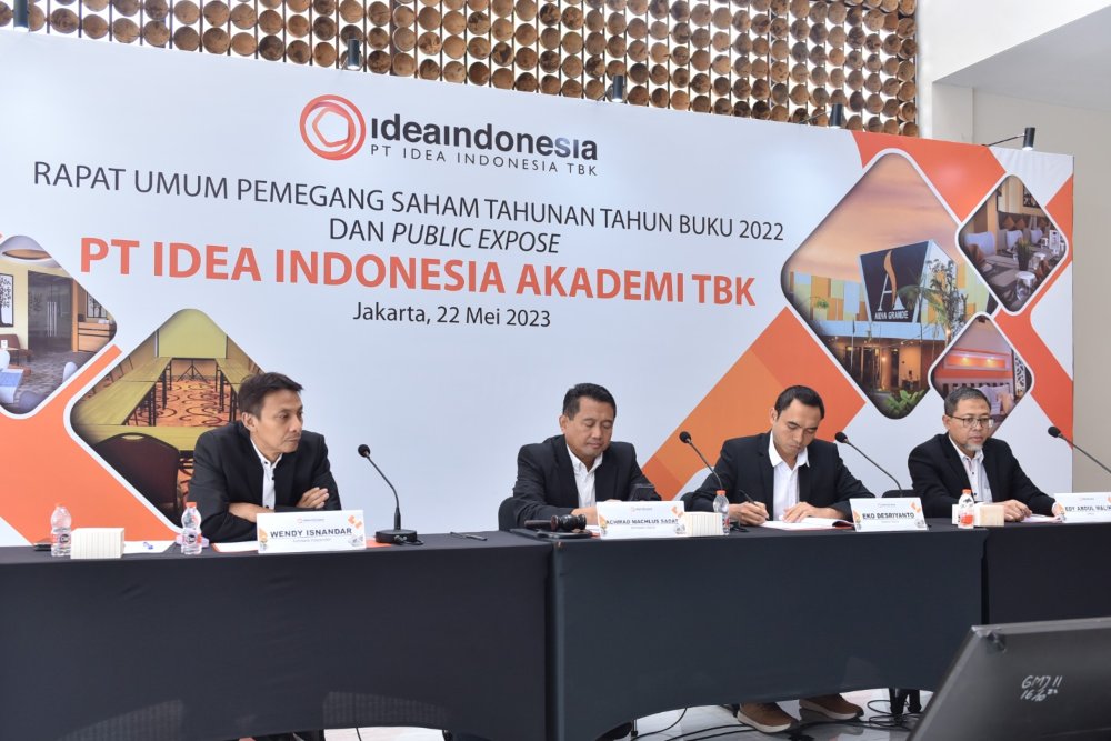 RUPST PT Idea Indonesia Akademi Tbk. (IDEA) memutuskan pembagian dividen dari laba bersih tahun buku 2022.