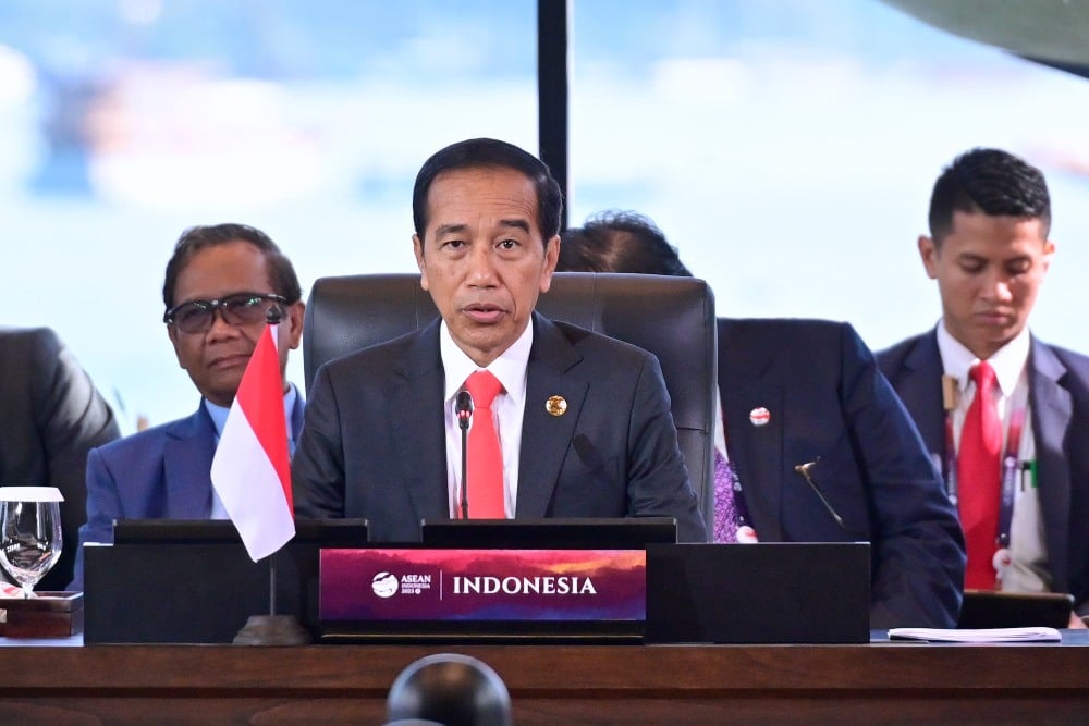 Presiden Joko Widodo berbicara dalam forum KTT ke-42 Asean 2023 di Hotel Meruorah, Labuan Bajo, NTT pada Rabu (10/5/2023). Dok. BPMI Setpres