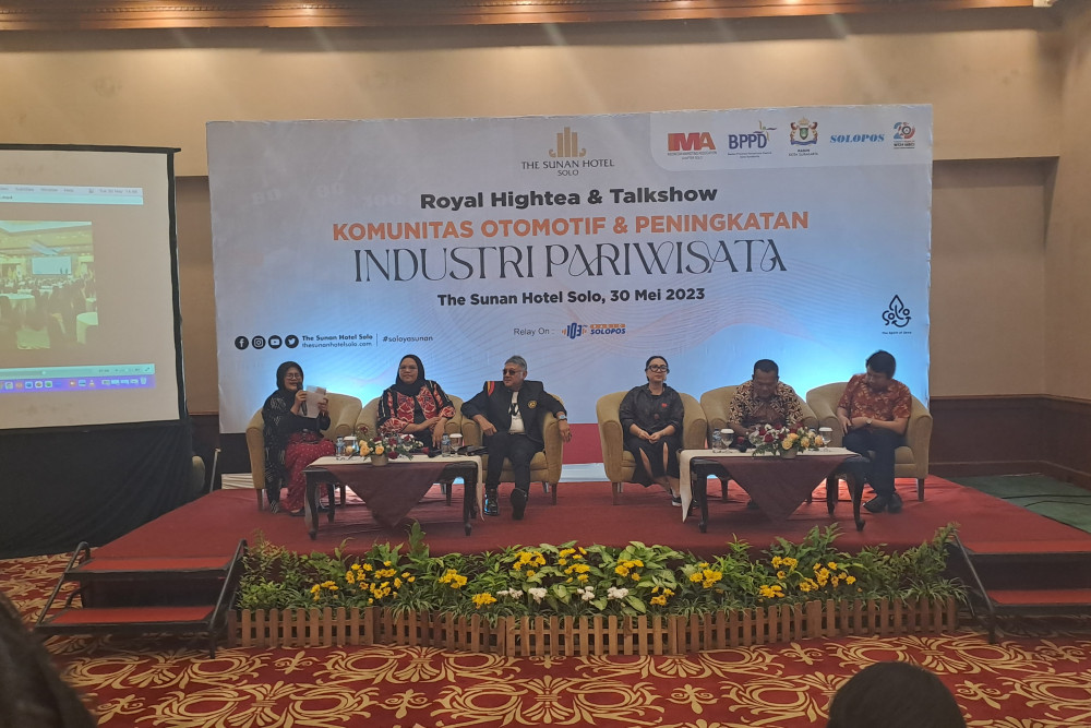 Suasana diskusi yang digelar di The Sunan Hotel Surakarta pada Selasa (30/5/2023).-Bisnis/Muhammad Faisal Nur Ikhsan.