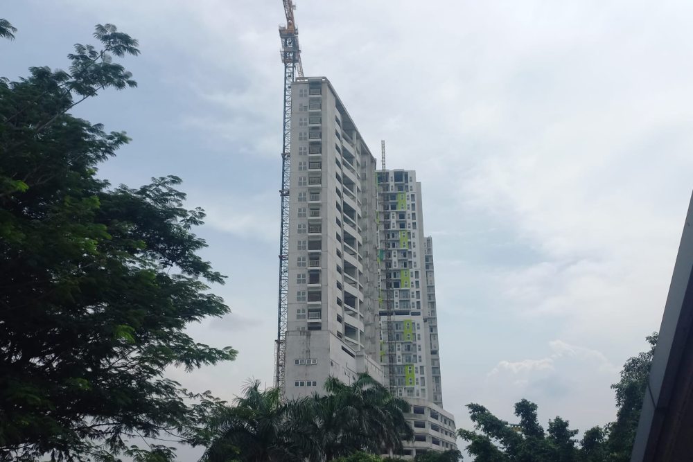 Proyek apartemen Samesta Mahata besutan Perum Perumnas di Tanjung Barat, Jakarta - BISNIS/Afifah Rahmah Nurdifa.