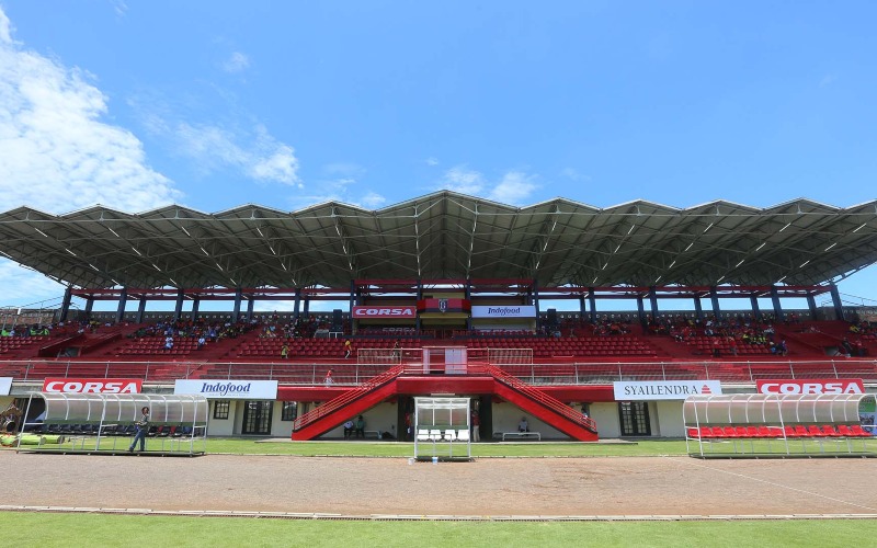 Stadion Kapten I Wayan Dipta, Gianyar Bali. Stadion tersebut merupakan markas dari klub sepakbola Bali United yang dikelola PT Bali Bintang Sejahtera Tbk./baliunited