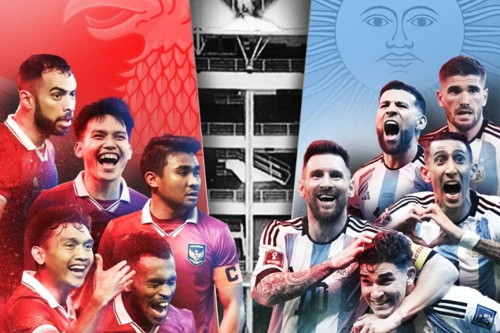 Poster resmi pertandingan Timnas Indonesia Vs Argentina pada laga 19 Juni 2023./Foto - IG PSSI