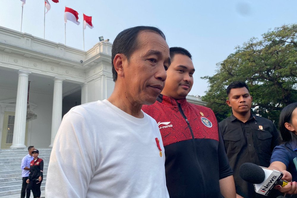 Presiden Joko Widodo (Jokowi) mengaku belum tahu apakah akan menonton laga timnas Indonesia vs Argentina/Bisnis.com-Akbar.