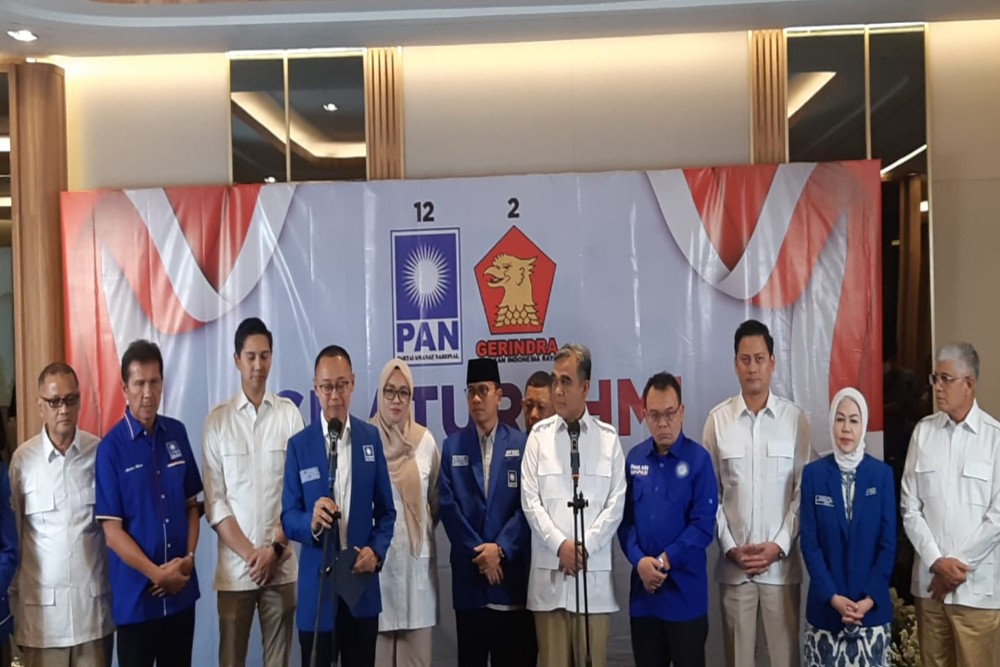 Partai Amanat Nasional (PAN) dan Partai Gerindra sepakat untuk tetap menerapkan sistem pemilu terbuka pada Pemilu 2024. Hal itu terungkap pada pertemuan Partai Gerindra dan PAN di kantor Dewan Pimpinan Pusat (DPP) PAN, Senin (5/6/2023). JIBI/Bisnis- Lukman Nur Hakim