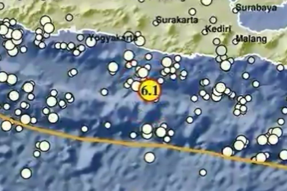 Gempa berkekuatan 6,1 magnitudo mengguncang pacitan pada Kamis, 8 Juni 2023/BMKG