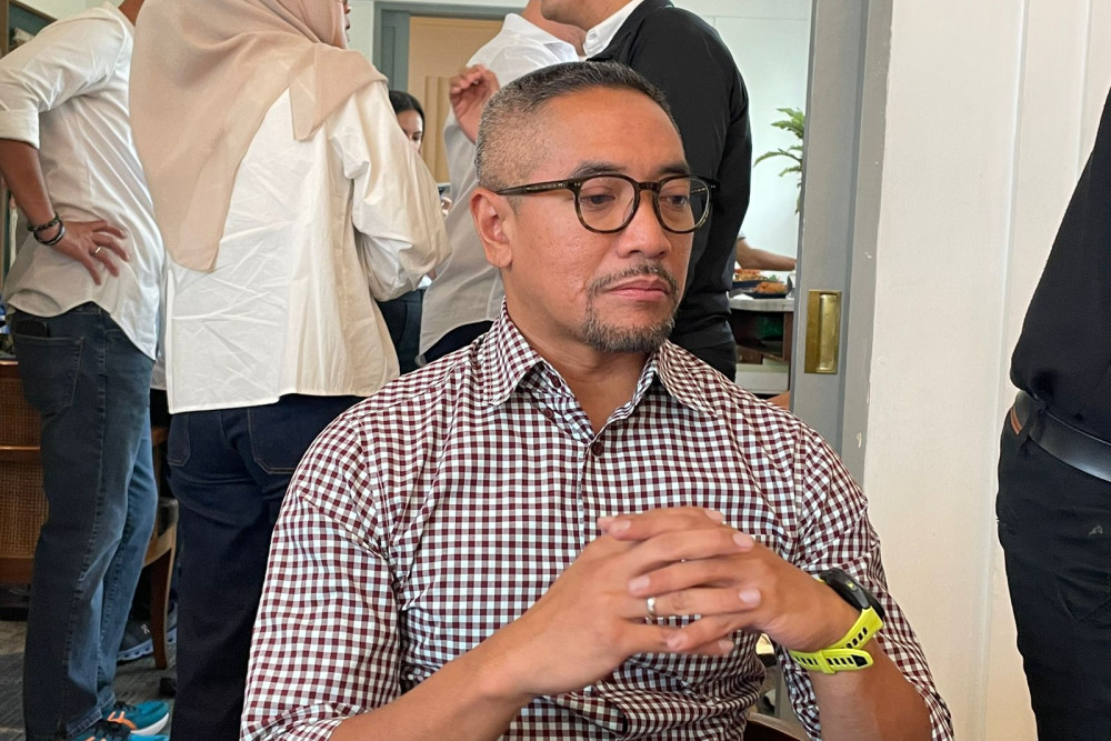 Co-Founder & CEO Investree Adrian Gunadi dalam acara AFTECH X Investree Media Luncheon: Diskusi Industri Fintech Lending di Indonesia, Kamis (8/6/2023)./Bisnis-Rika Anggraeni