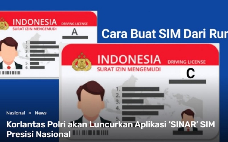 Cara Pendaftaran SIM Online melalui Aplikasi SINAR / Korlantas Polri