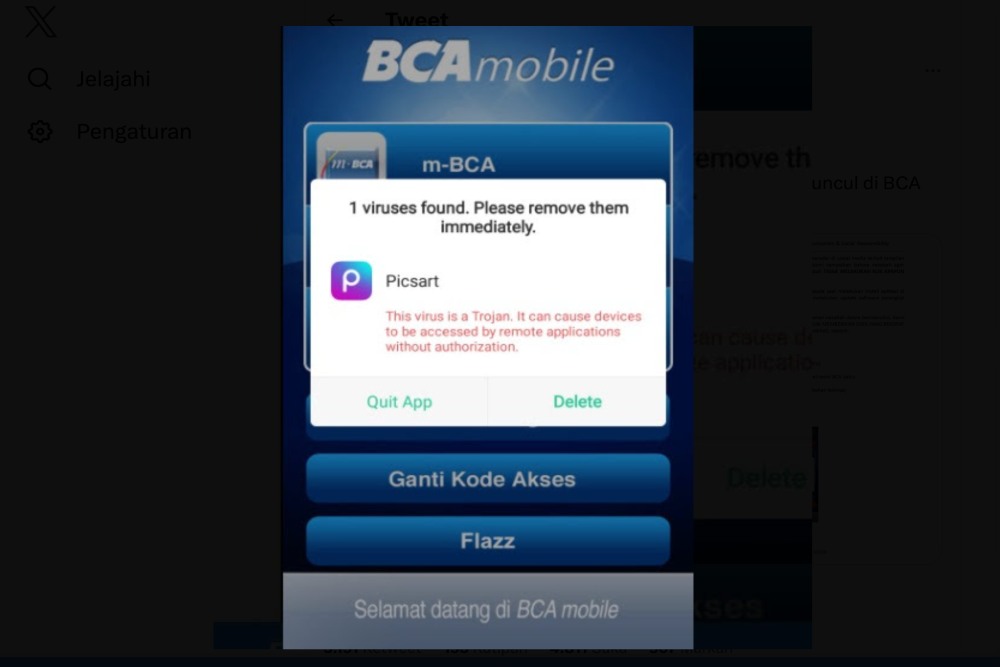  Heboh Muncul Peringatan Virus di BCA Mobile, Begini Penjelasan BCA