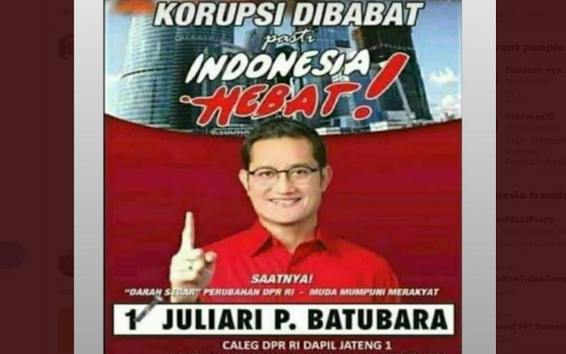 Gambar berisi sindiran atau Meme Mensos Juliari Batubara di Twitter / Sumber: Twitter