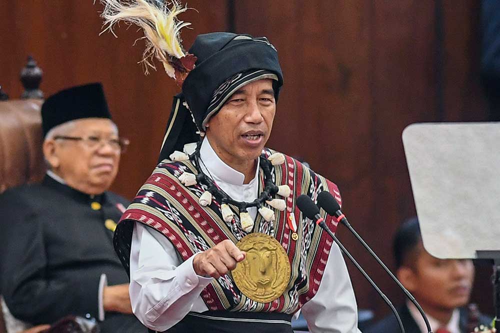  Presiden Jokowi Pakai Baju Adat Tanimbar Maluku Saat Sampaikan Pidato Kenegaraan di Sidang Tahunan MPR