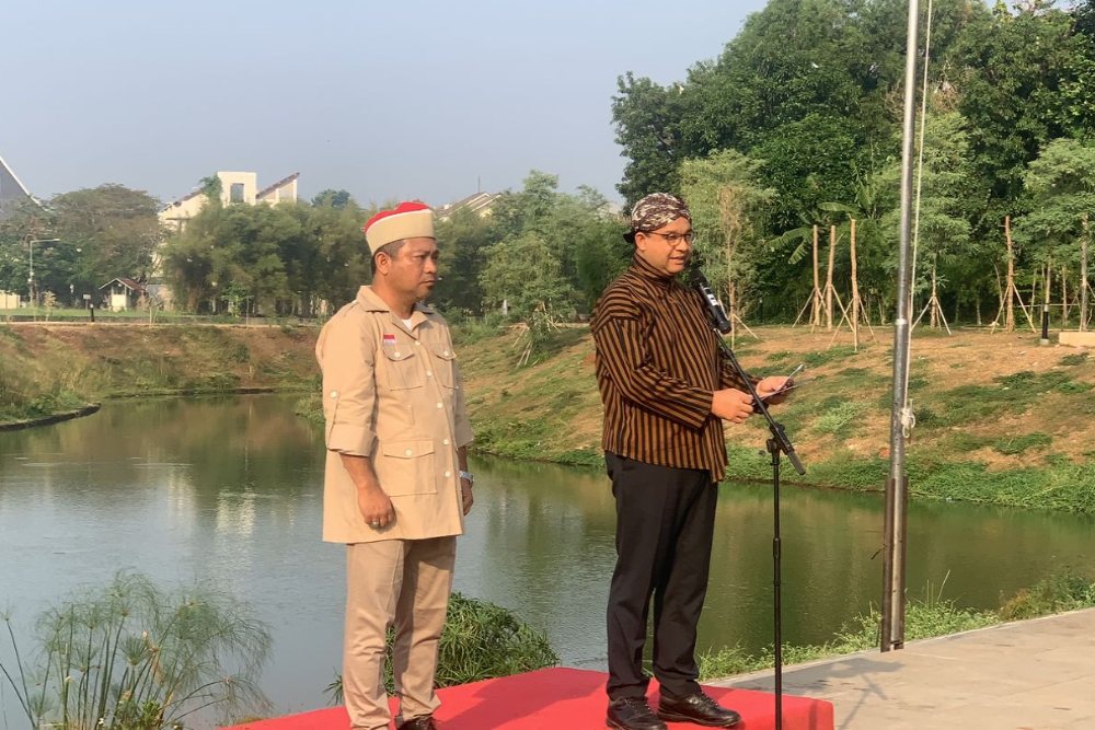  Anies Baswedan Pimpin Upacara HUT ke-78 RI di Waduk Lebak Bulus