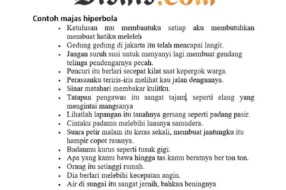 Contoh majas hiperbola/Bisnis-Rizky Nurawan.