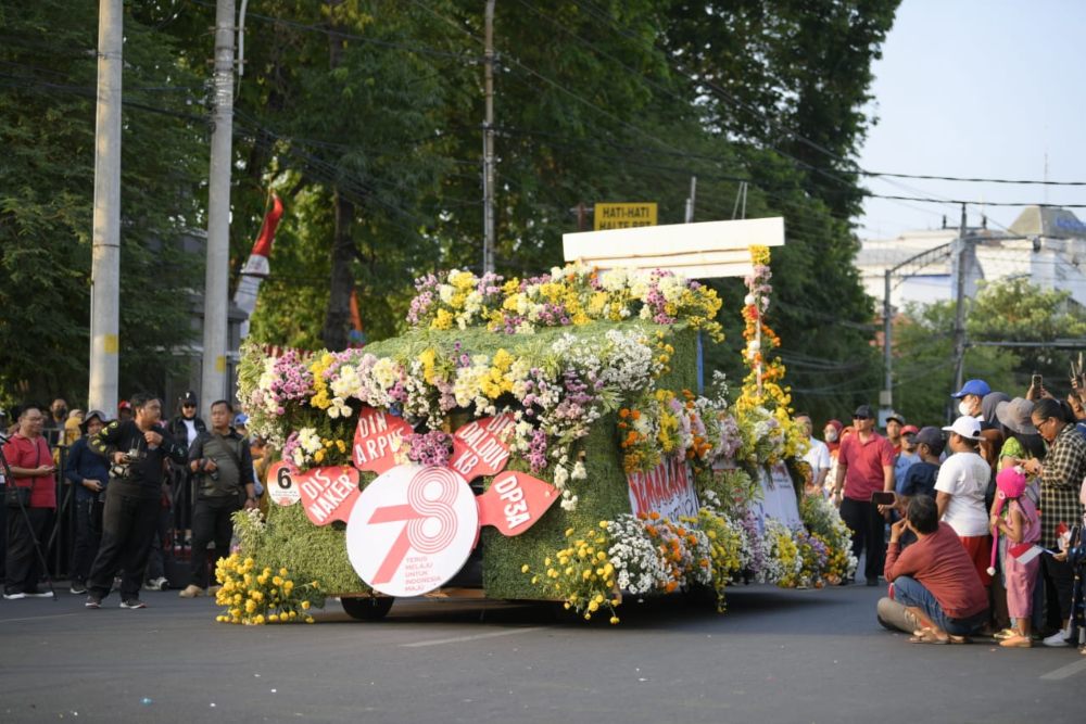 Pemerintah Kota Semarang menggelar Semarang Merdeka Flower Festival sebagai bagian dari perayaan Hari Ulang Tahun (HUT) Republik Indonesia ke-78. /Foto: Istimewa