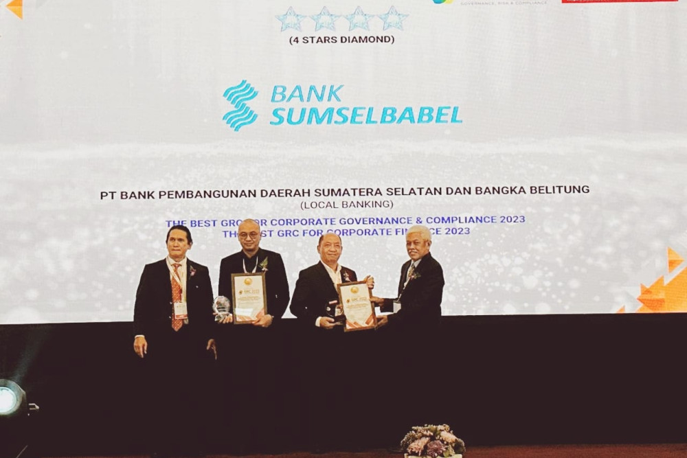  Bank Sumsel Babel Raih Penghargaan Bidang Penerapan Tata Kelola Perusahaan