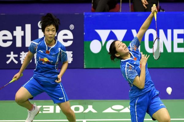 Pasangan gandar putri China Chen Qingchen dan Jia Yifan. Hasil Semifinal China Open 2023, ganda putri China, lolos ke final.anek/Istimewa