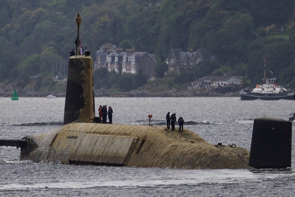 Kapal selam tenaga nuklir Vanguard milik Inggris/tangkapan layar akun twitter @randomworldwar
