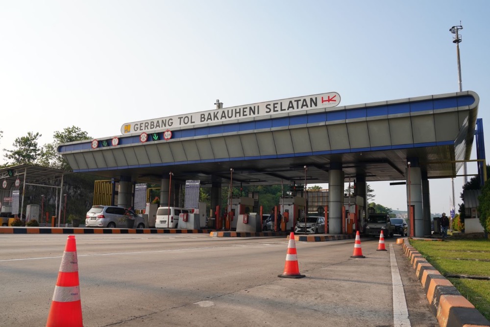 Gerbang Tol Bakauheni Selatan yang dioperasikan oleh PT Hutama Karya (Persero) Tbk./ JIBI