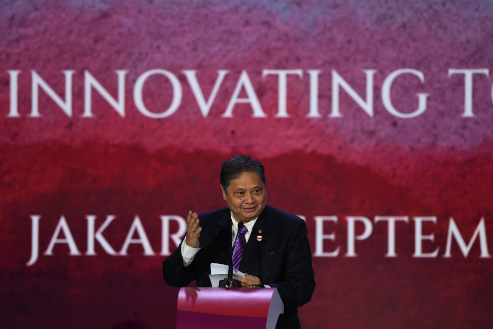 Menteri Koordinator Bidang Perekonomian Airlangga Hartarto dalam gelaran Asean Business and Investment Summit (ABIS) 2023 di Hotel Sultan, Jakarta, Minggu (3/9/2023). - Dok. Asean Summit 2023