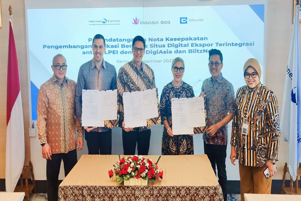 Dalam upaya untuk memperkuat posisi UKM Indonesia di pasar Internasional, Digiasia Bios meneken perjanjian kemitraan strategis dengan Lembaga Pembiayaan Ekspor Indonesia (LPEI) dan Blitznet, menciptakan platform yang menghubungkan penjual dan pembeli bahan baku di Indonesia/Istimewa