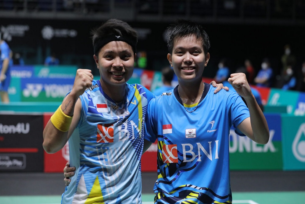 Pasangan ganda putri Indonesia Apriyani Rahayu/Siti Fadia Silva Ramadhanti juara Hong Kong Open 2023/PBSI